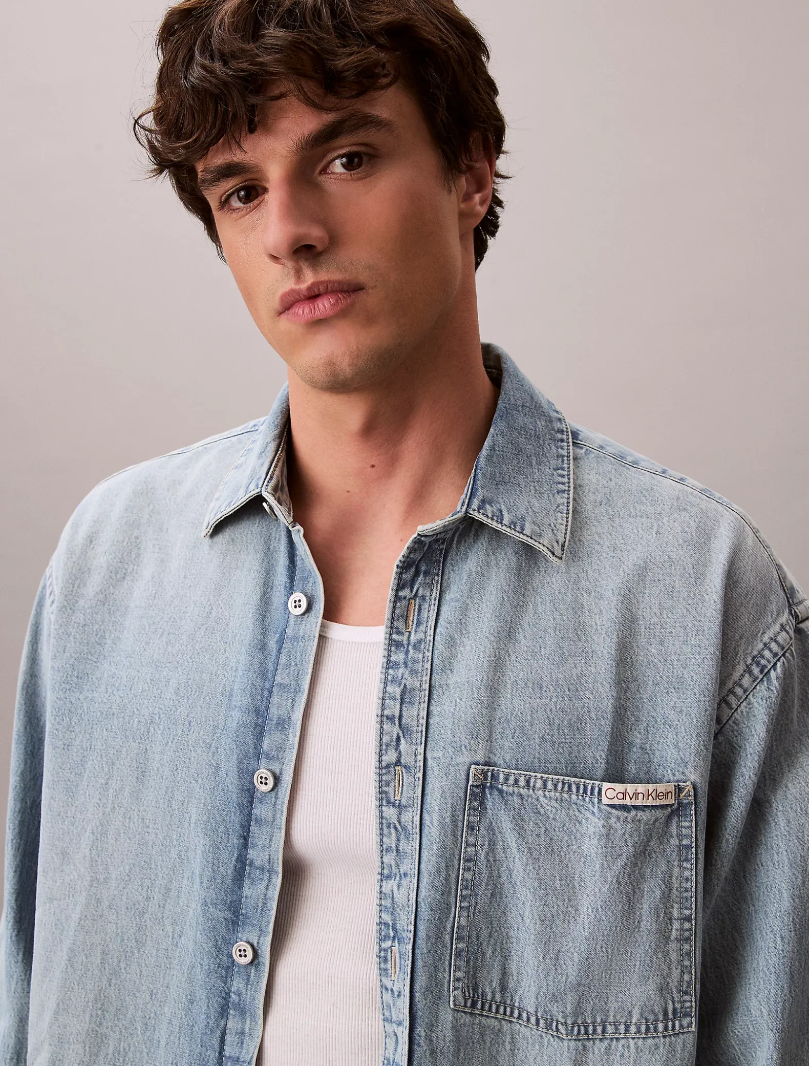 Relaxed denim overhemd