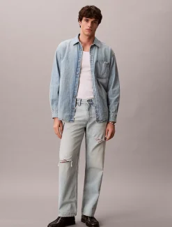 Relaxed denim overhemd