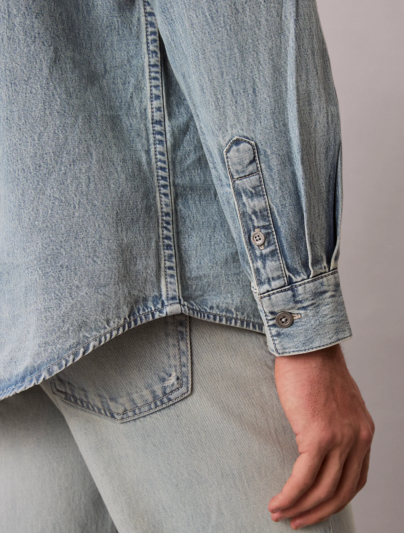 Relaxed denim overhemd
