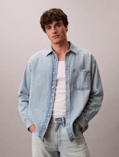Relaxed denim overhemd