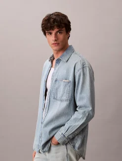 Relaxed denim overhemd