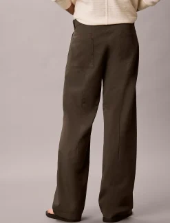Relaxed dobbykatoenen broek