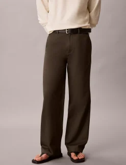 Relaxed dobbykatoenen broek