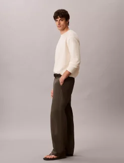 Relaxed dobbykatoenen broek