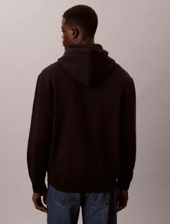 Relaxed fleece hoodie met monogramlogo