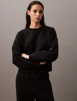 Relaxed fleece sweatshirt met monogram