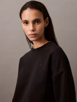 Relaxed fleece sweatshirt met monogram