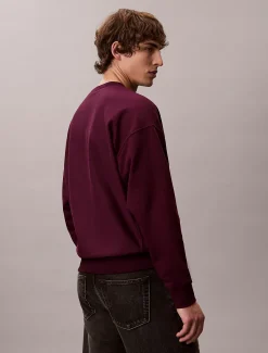 Relaxed fleece sweatshirt met monologo