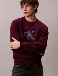 Relaxed fleece sweatshirt met monologo