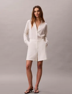 Relaxed gebreide korte broek met textuur