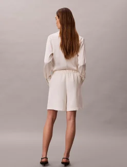 Relaxed gebreide korte broek met textuur