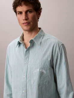 Relaxed gestreept button-down overhemd