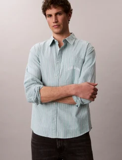 Relaxed gestreept button-down overhemd