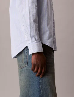 Relaxed gestreept button-down overhemd