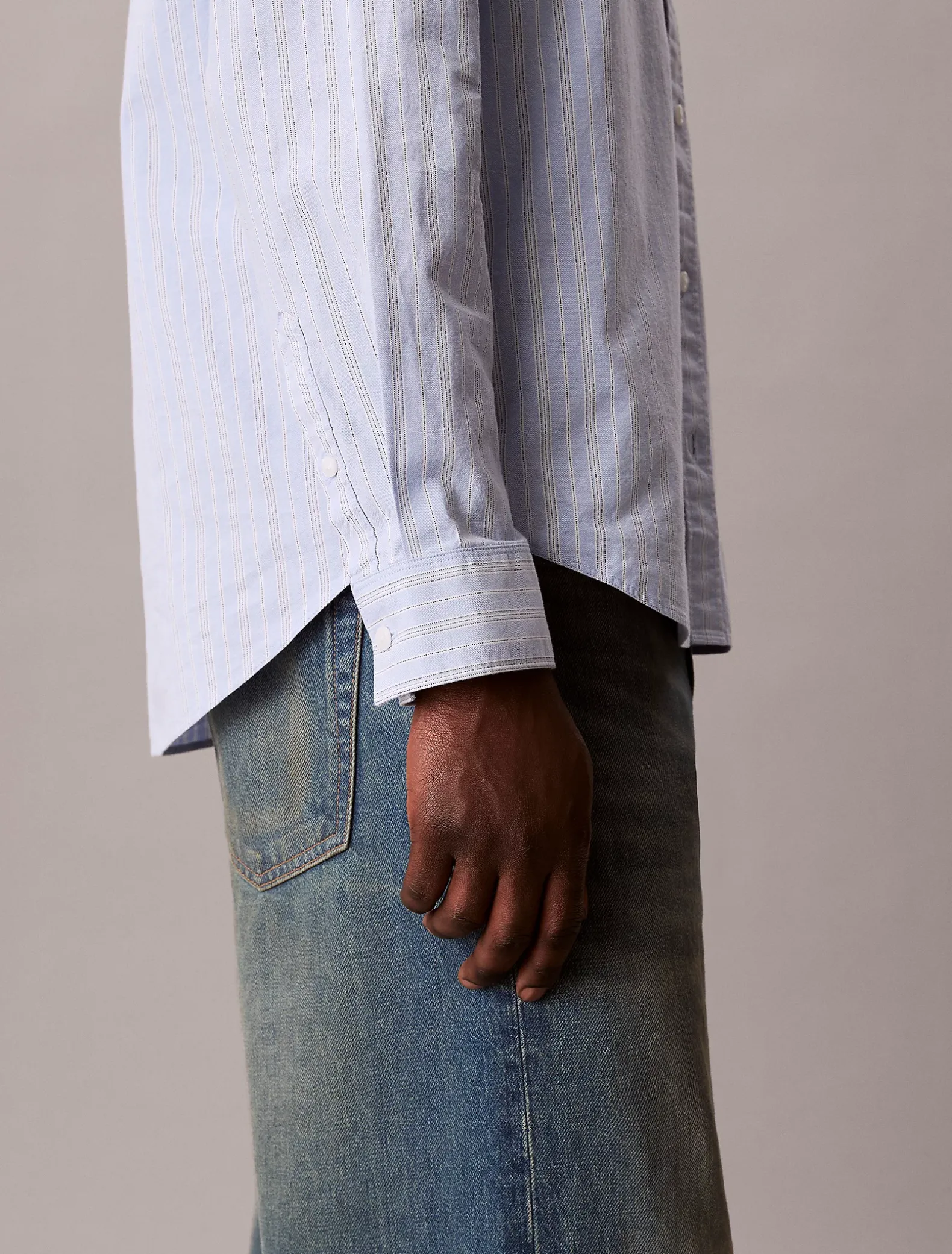 Relaxed gestreept button-down overhemd