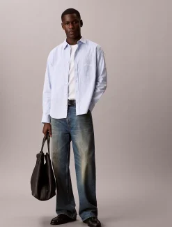 Relaxed gestreept button-down overhemd