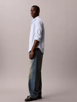 Relaxed gestreept button-down overhemd