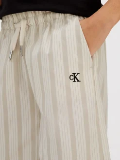 Relaxed gestreepte poplin broek