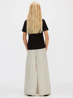 Relaxed gestreepte poplin broek