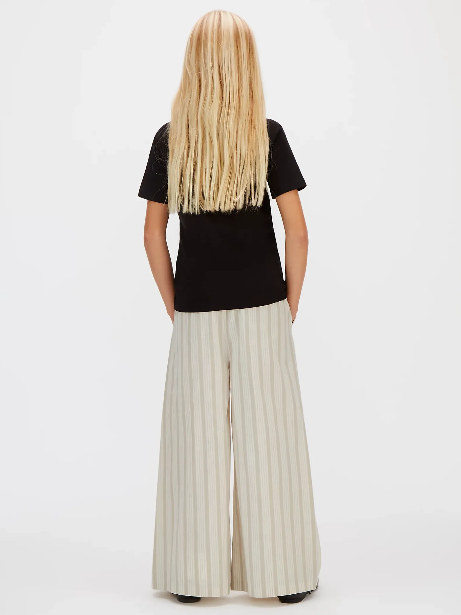 Relaxed gestreepte poplin broek