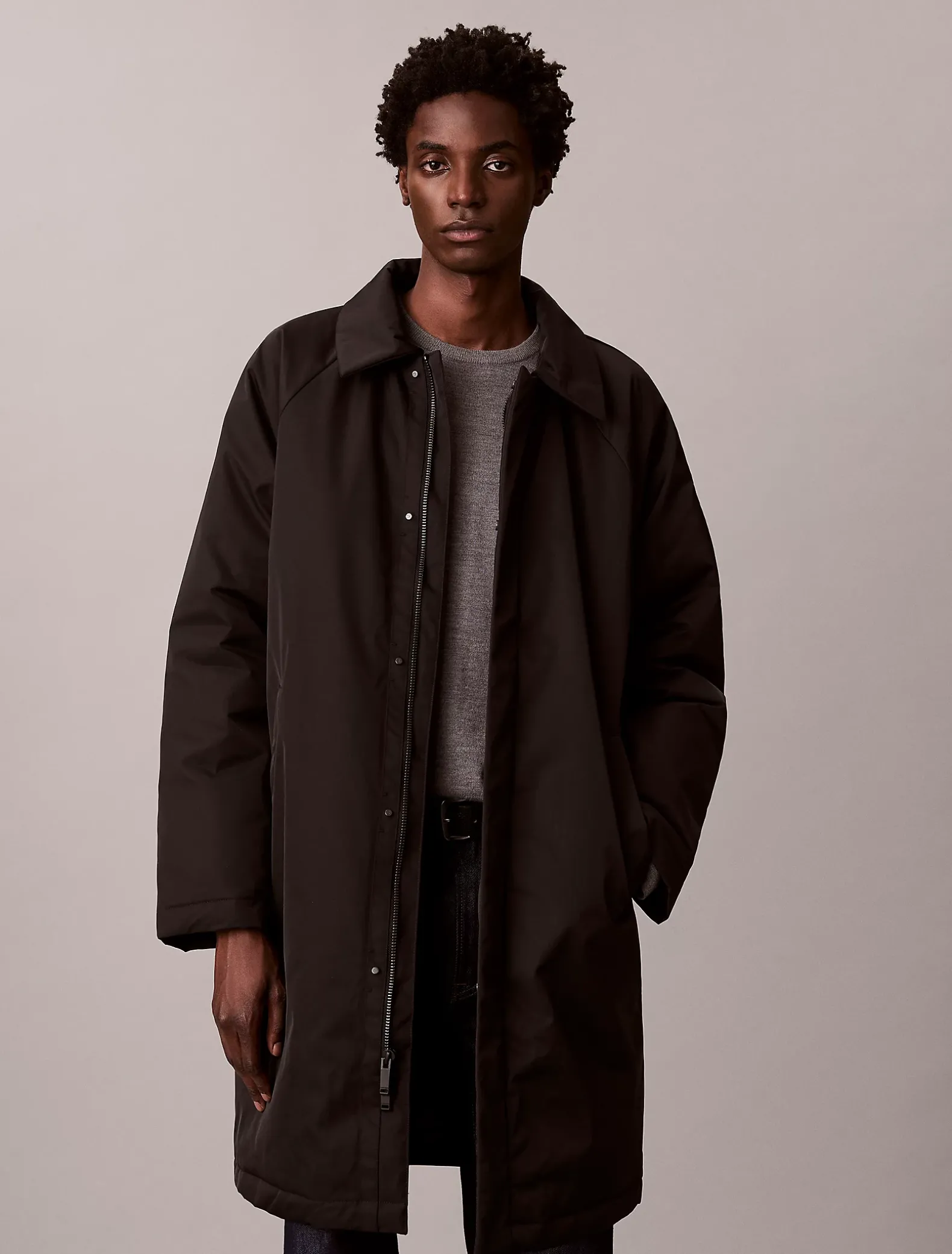 Relaxed gewatteerde car coat