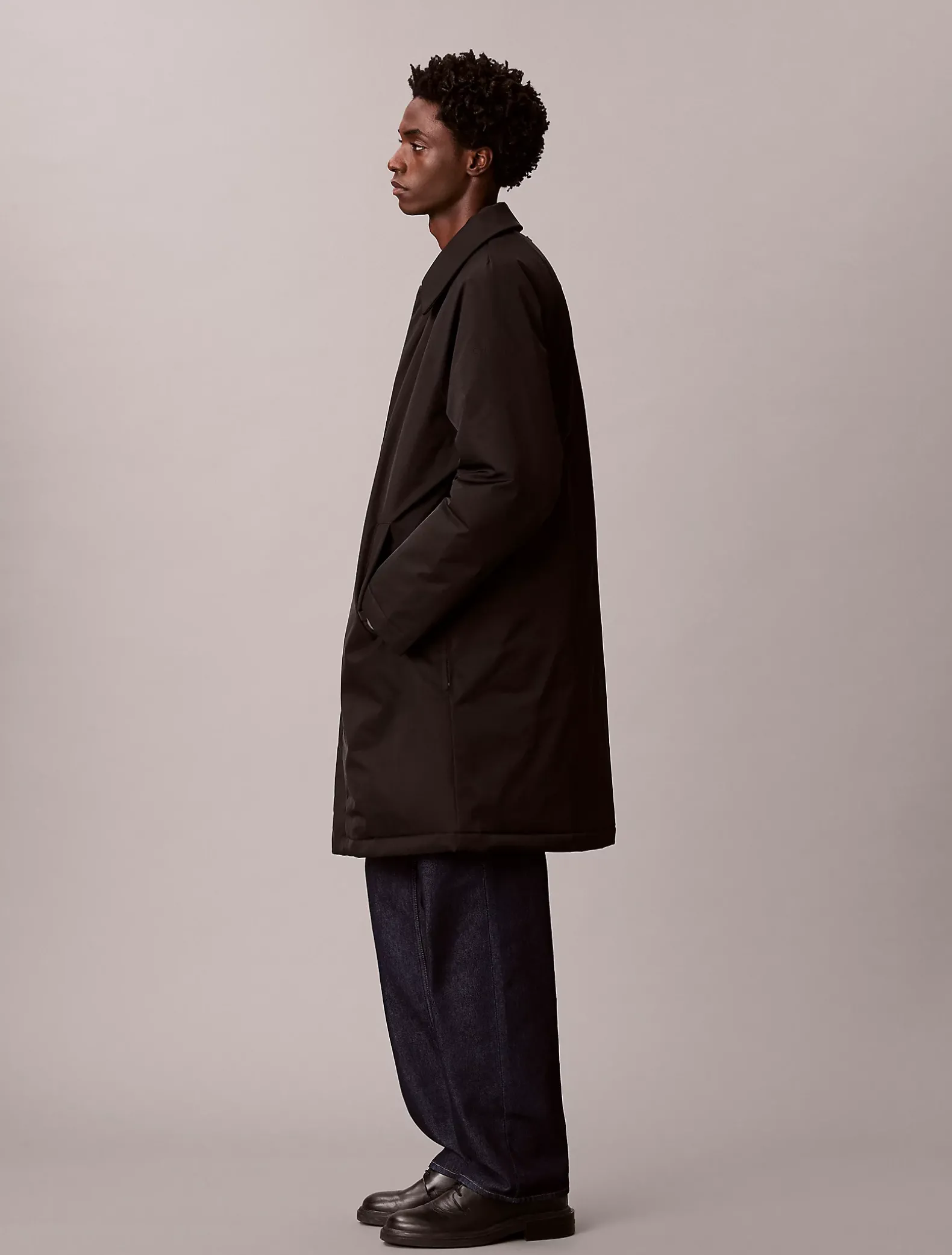 Relaxed gewatteerde car coat
