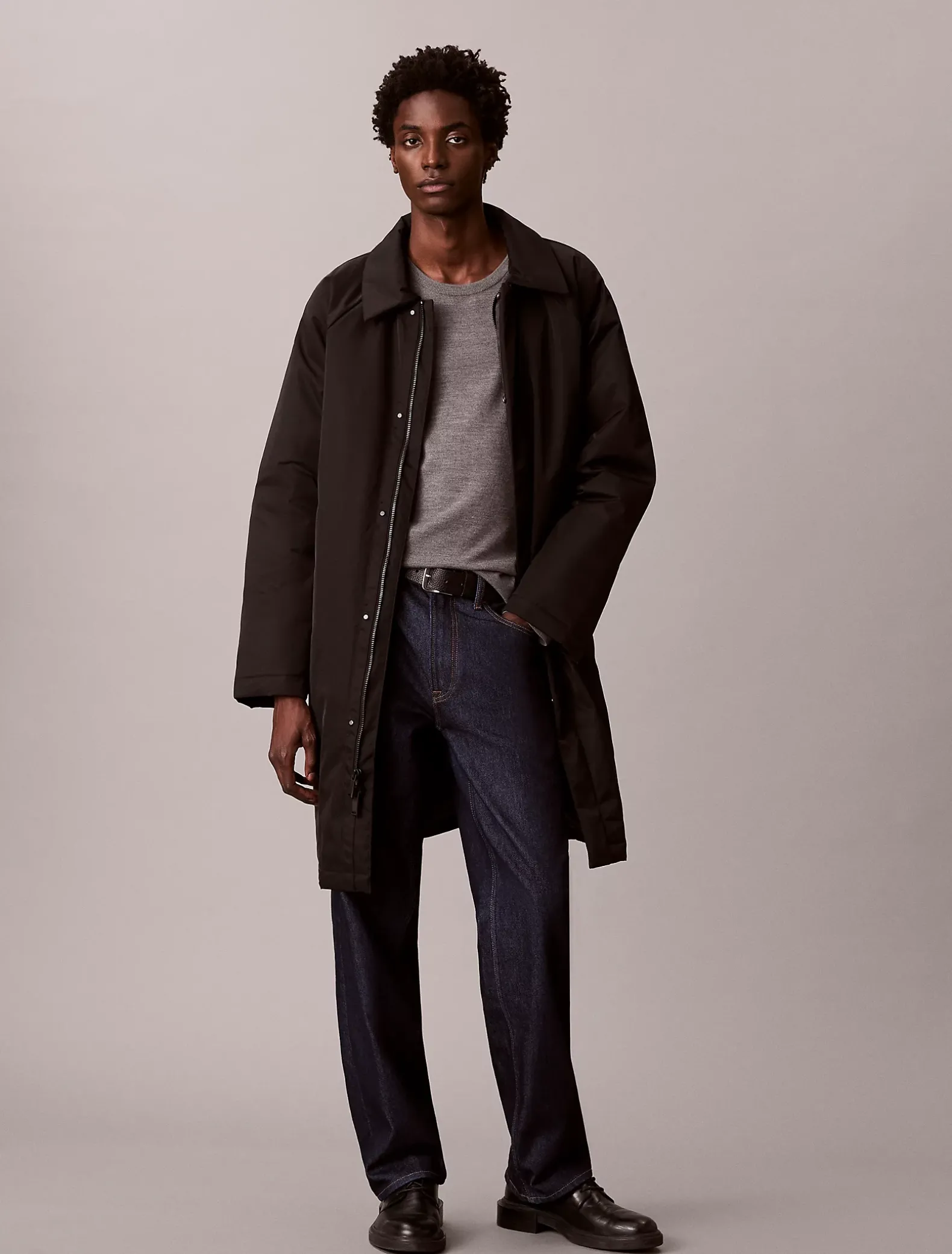 Relaxed gewatteerde car coat
