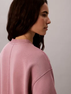 Relaxed geweven badstoffen sweatshirt met monologo
