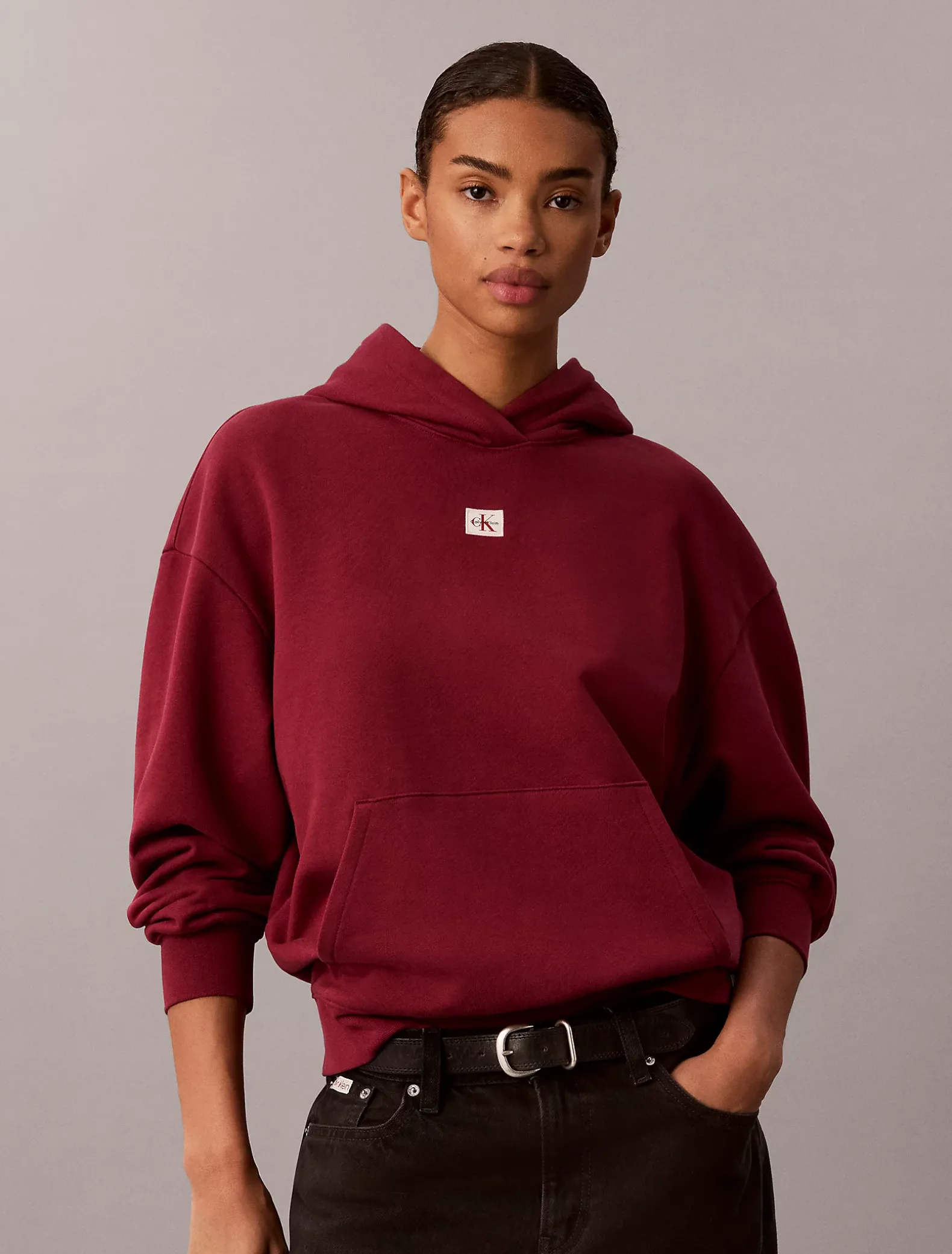 Relaxed geweven monologo hoodie