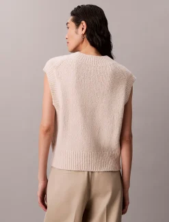 Relaxed gilet van bouclé-wol
