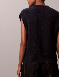 Relaxed gilet van bouclé-wol