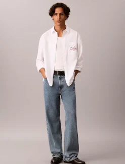 Relaxed grafisch button-down overhemd met logo