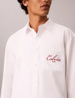Relaxed grafisch button-down overhemd met logo