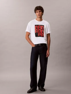 Relaxed grafisch Kate Moss-T-shirt
