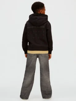 Relaxed hoodie met logo en rugprint