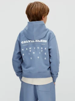 Relaxed hoodie met logo en rugprint