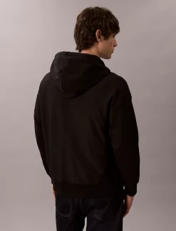 Relaxed hoodie met rits en monogram