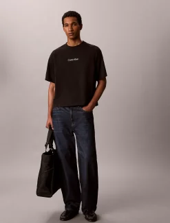 Relaxed jaren 90 T-shirt met monologo