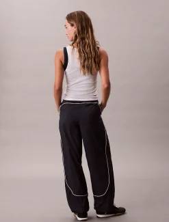Relaxed joggingbroek van gekreukt nylon