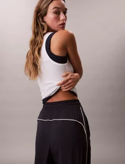 Relaxed joggingbroek van gekreukt nylon