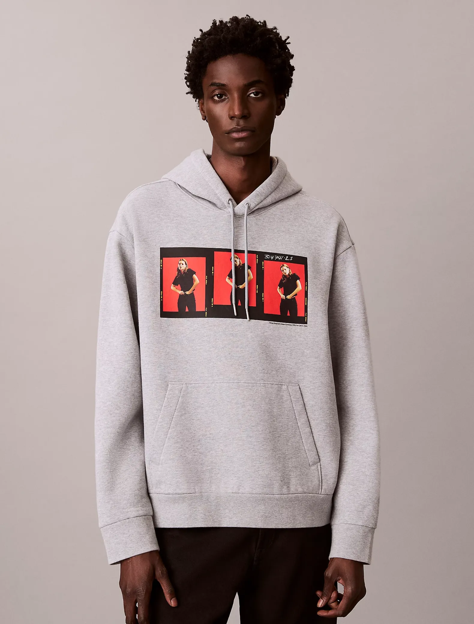 Relaxed Kate Moss-hoodie van gewassen fleece met grafisch logo