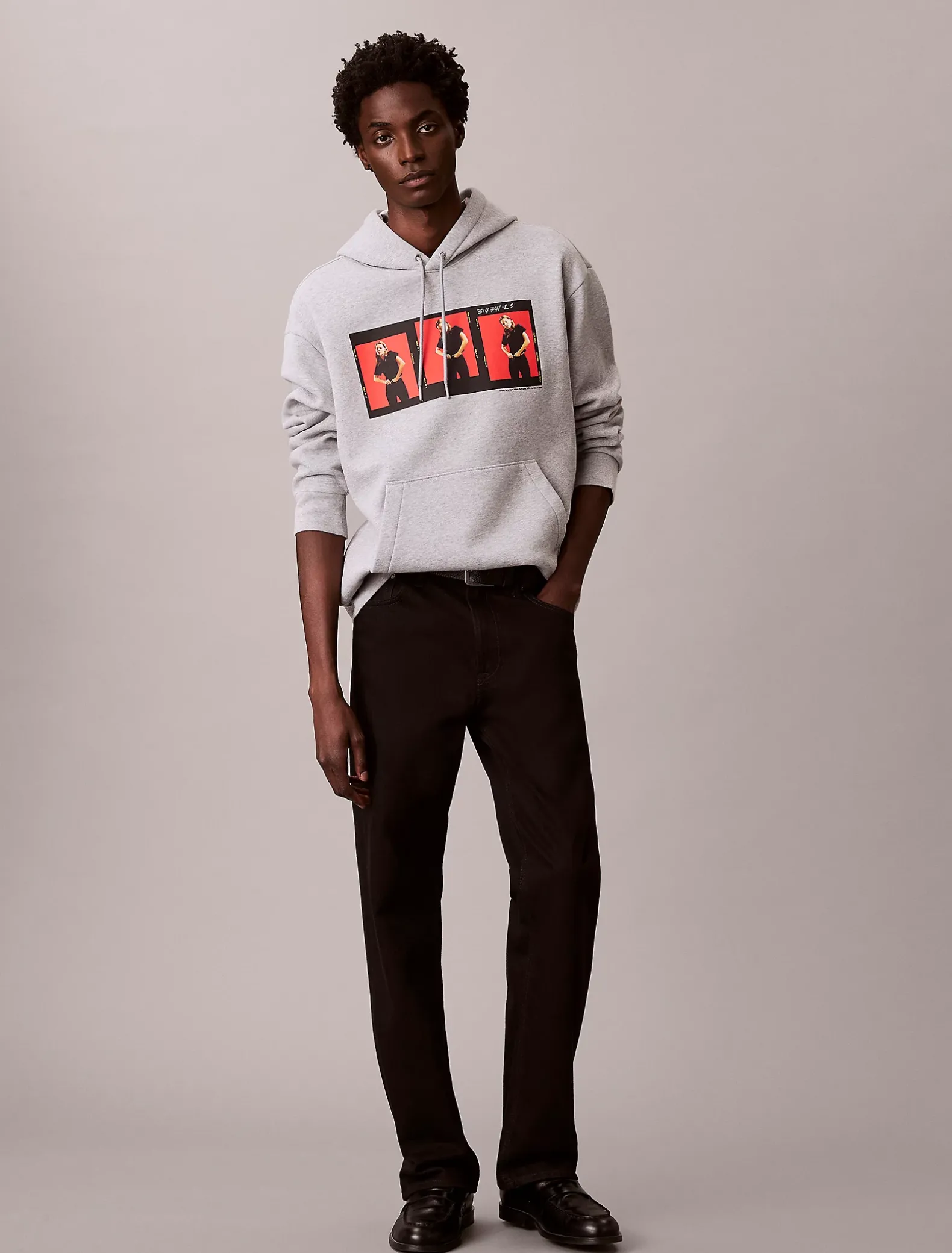 Relaxed Kate Moss-hoodie van gewassen fleece met grafisch logo