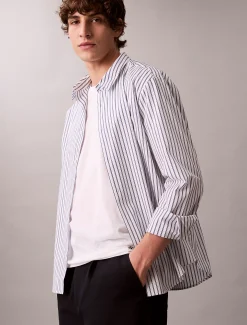 Relaxed katoenen button-down overhemd met dubbele strepen