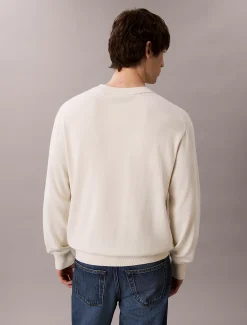 Relaxed katoenen trui met monogram