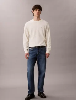 Relaxed katoenen trui met monogram