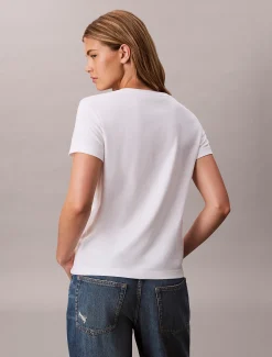 Relaxed monogram T-shirt met V-hals