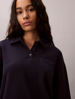 Relaxed polosweatshirt