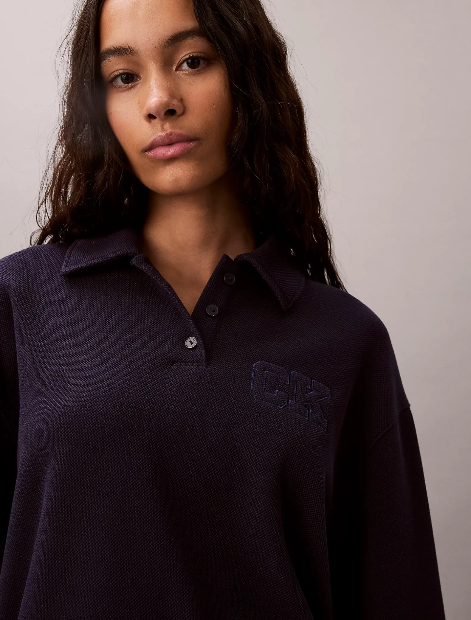 Relaxed polosweatshirt