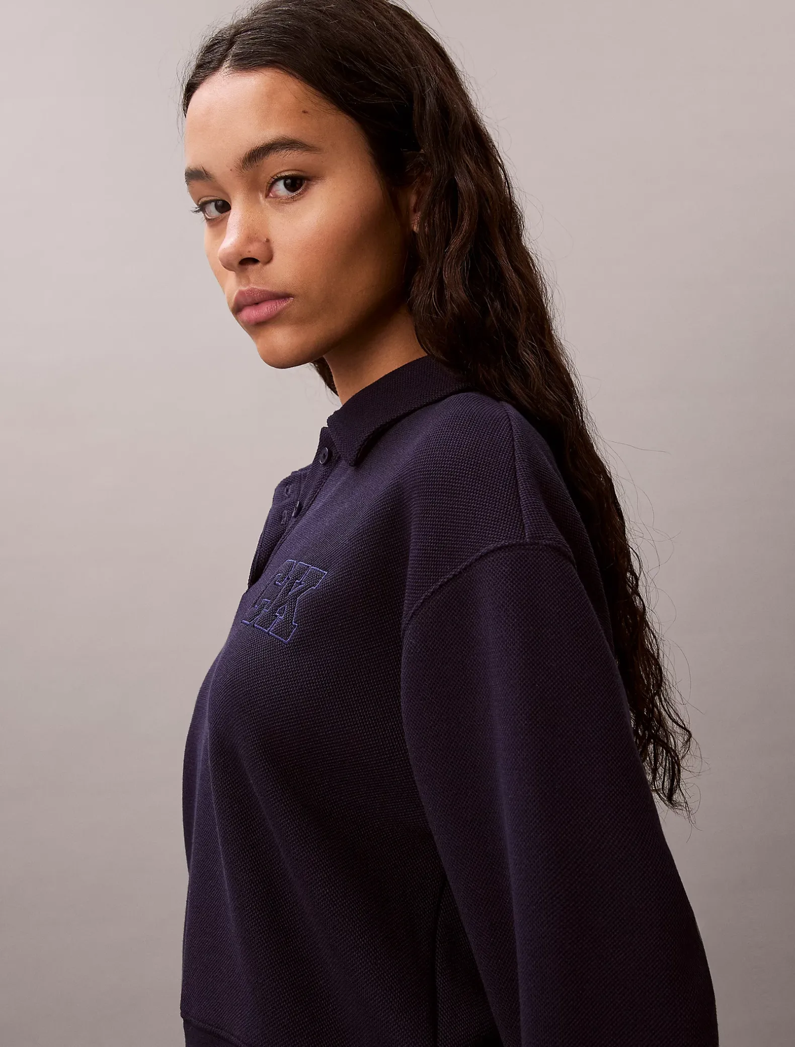 Relaxed polosweatshirt