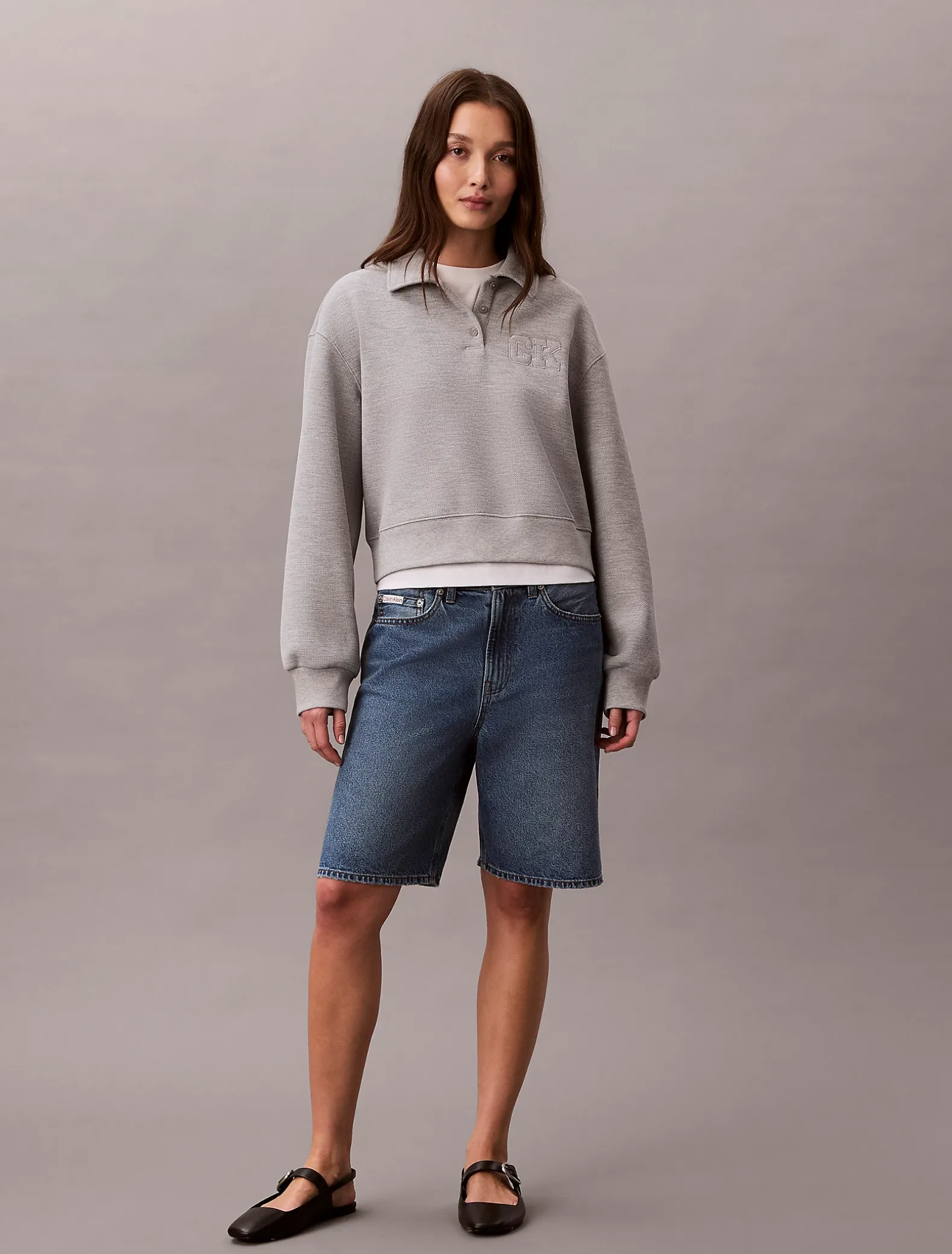 Relaxed polosweatshirt